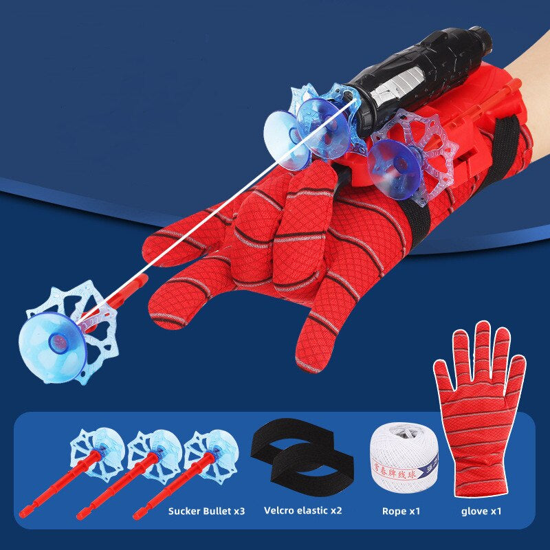 "Ultimate Spider-Man Cosplay Launcher: Unleash Your Inner Hero with Spider Silk Glove Web Shooters and Recoverable Wristband - Perfect Halloween Prop Toys for Children"