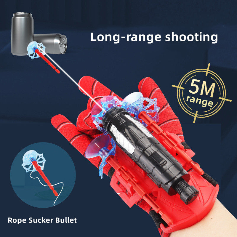 "Ultimate Spider-Man Cosplay Launcher: Unleash Your Inner Hero with Spider Silk Glove Web Shooters and Recoverable Wristband - Perfect Halloween Prop Toys for Children"