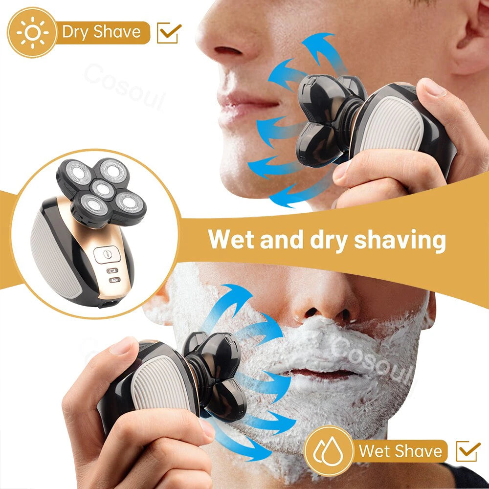 "Ultimate Bald Head Shaver - Rechargeable Electric Razor for Men, Perfect for Body Hair Trimming and Grooming"